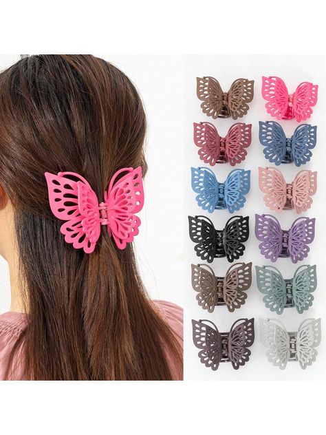 12 piezas de accesorios para el cabello en forma de pinza de doble capa, estilo de mariposa, fuerte fijación, adecuado para cabello grueso y fino, antideslizante, estilo retro de moda, adecuado para el cabello de mujer-seguro y de moda, adecuado para uso diario en verano, versátil artículo de moda, colores de su elección Multicolor Casual,Dulce,Elegante,Rock,Calle,Bohemio,Fiesta,Fantasía   ABS Animal Pinzas Grandes para el Pelo   Women Accessories, size features are:Bust: ,Length: ,Sleeve Length: Arte Popular, Length Sleeve, Sleeve Length, Women Accessories, Quick Saves