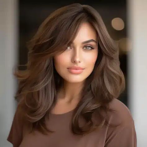 65 Stunning Chocolate Brown Hair Color Ideas To Try This Year Easy Hairstyles For Women, Medium Brown Hair Color, Brown Hair Trends, Natural Dark Hair, Quick And Easy Hairstyles, Grey Hair Coverage, Chocolate Brown Hair Color, Medium Brown Hair, Bronde Hair