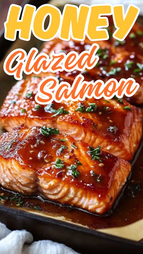 Honey Glazed Salmon Salmon Glaze Recipes Healthy, Salmon Recipes Honey Glazed, Honey Salmon Glaze, Salmon And Brown Rice Recipes, Easy Salmon Fillet Recipes, Recipes Using Salmon, Oven Salmon Easy, Baked Salmon Bowl, Salmon Recipes Instant Pot