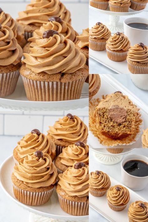 Mocha Ganache, Coffee Buttercream Frosting, Perfect Cupcake Recipe, Coffee Frosting, Infused Cupcakes, Coffee Icing, Coffee Desserts, Coconut Baking, Cupcakes Filled