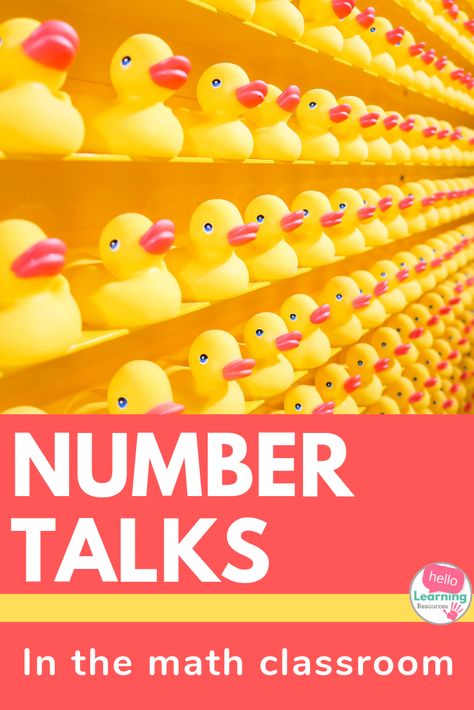 Are you looking to get started with number talks in your math class?  This blog post explains the goal of number talks, how number talks are done, and some helpful resources you can use to get started with number talks right away.  Number talks are a great way to build number sense and confidence in students in any classroom!  #hellolearning #numbertalks #math Small Group Math Activities, Project Based Learning Math, Mental Math Strategies, Elementary Math Classroom, Number Talks, Math Coach, Math Talk, Upper Elementary Math, Teaching Numbers