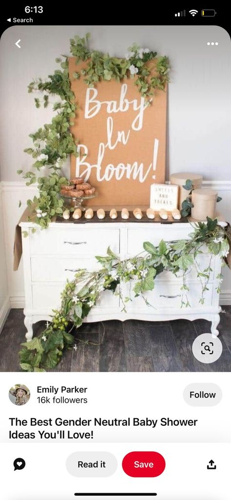 April Baby Shower Themes, Neutral Shower Ideas, April Baby Shower, Wildflower Party, Succulent Theme, Baby Shower Boho, Boho Wildflower, Baby Shower Table Decorations, Baby In Bloom