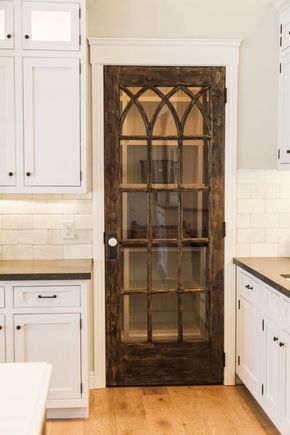 Follow The Yellow Brick Home - How To Add Historic Charm And Character To Your Home Old French Doors, Sliding Pantry Doors, Vintage Pantry, Glass Pantry Door, Glass Pantry, Laundry Room Doors, Doors Repurposed, Pantry Door, Antique Interior