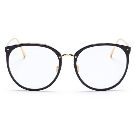 Linda Farrow Acetate front metal round optical glasses ($650) ❤ liked on Polyvore featuring accessories, eyewear, eyeglasses, black, round eyewear, round eyeglasses, linda farrow eyewear, acetate glasses and linda farrow glasses Rounded Glasses, Round Metal Glasses, Cute Glasses Frames, Glasses Inspiration, Vintage Eyeglasses Frames, Buat Pita, Metal Eyeglasses, Round Eyewear, Acetate Glasses