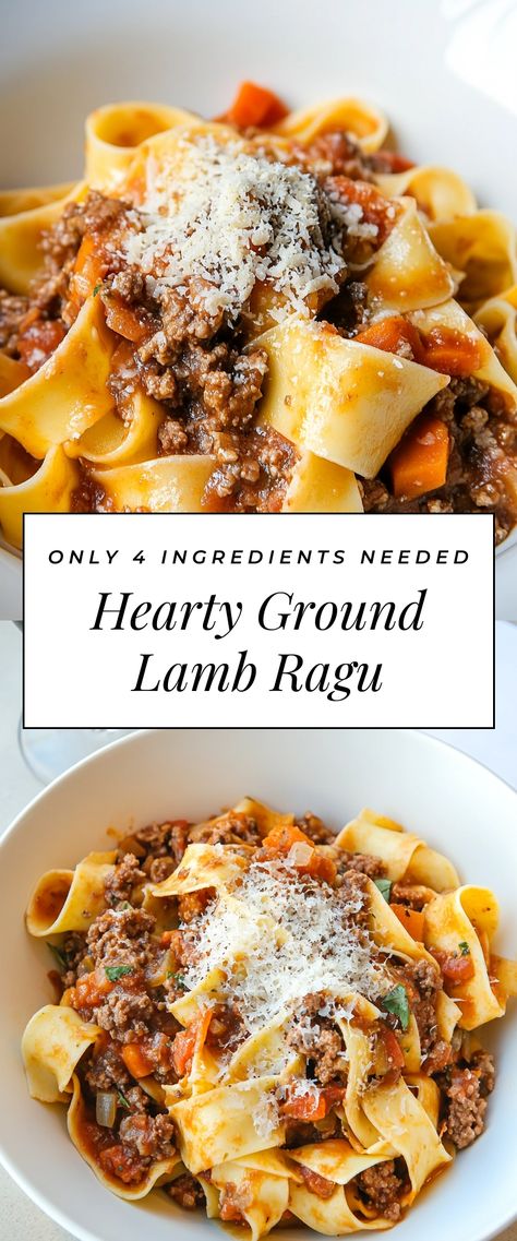 Image for Hearty Ground Lamb Ragu Ground Lamb Ragu, Ground Lamb And Beef Recipes, Ground Lamb Stew Recipes, Ground Lamb Pasta, Ground Lamb Pasta Recipes, Lamb Pasta Recipes, Lamb Leftover Recipes, Ground Lamb Recipes Easy, Lamb Dinner Recipes