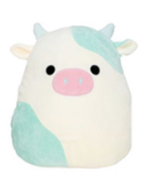 Blue Cow Squishmallow, Blue Squishmallow, Room Preppy, Cow Squishmallow, 4 Best Friends, Cute Squishies, Blue Cow, Big Pillows, Kawaii Plushies