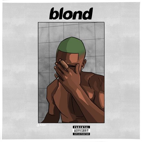 Blond Album Cover Drawing, Frank Ocean Drawing Easy, Frank Ocean Painting, Ocean Drawing Easy, Album Cover Paintings, Cavas Art, Alice And Wonderland Tattoos, Ocean Drawing, Wonderland Tattoo