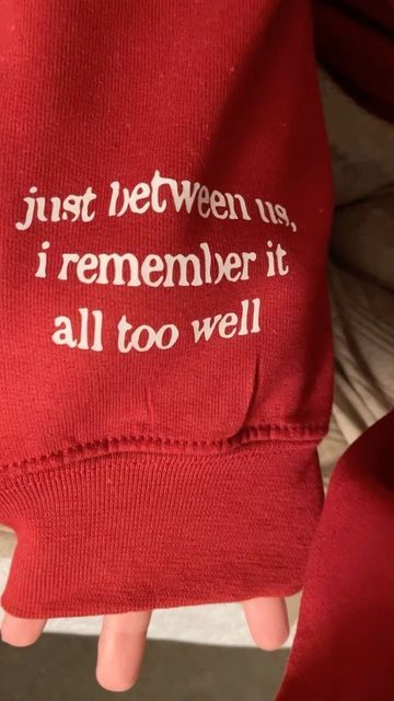 caitlin s 🤓 on Instagram: "Just between us, I remember it all too well… ❤️🔑 I’m obsessed with my new sweatshirt from @foretunlimited it’s perfect!! . . . #alltoowelltenminuteversion #taylorswift #fuckthepatriarchy #myfirstreel" Obsessed With Me, All Is Well, Winter Wardrobe, Taylor Swift, Wardrobe, Sweatshirts, Instagram