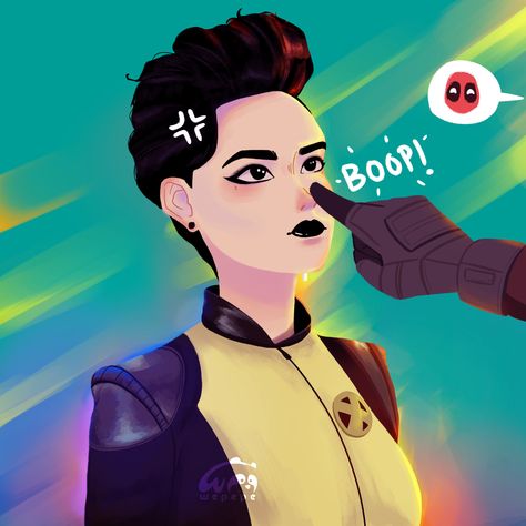 Negasonic Teenage Deadpool, Negasonic Teenage, Superheroes Wallpaper, Red Hood Comic, Funny Marvel Memes, Roleplay Characters, Paintings And Drawings, Marvel Comic Universe, Comics Art