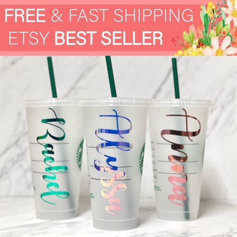 Personalized Starbucks Cup/ Personalized Christmas Gift/custom - Etsy Starbucks Cup Personalized, Personalized Starbucks Cup, Starbucks Logo, Gifts Teacher, Reusable Cup, Starbucks Cup, Perfect Stocking Stuffers, Custom Tumbler, Personalized Cups