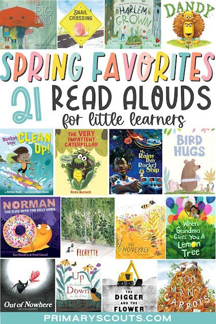 Spring Books For Toddlers, Spring Read Alouds First Grade, March Books For Kids, Spring Books For Kindergarten, Spring Read Alouds Kindergarten, Spring Books For Preschool, Spring Books For Kids, March Read Alouds, Easter Read Alouds