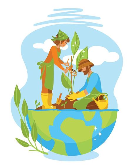 World Environment Day. Save the planet, illustration with people taking care of the earth. Vector. Planet Illustration, Earth Vector, Indian People, Environment Day, World Environment Day, Graphics Illustration, Save Earth, Of The Earth, Illustration Vector