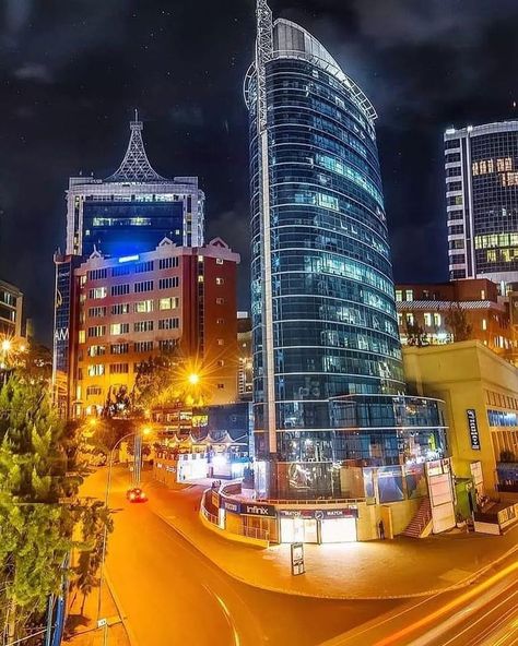 Capital city of kigali Rwanda beautiful in the night Kigali City, Rwanda Africa, Kigali Rwanda, City At Night, Plots For Sale, House For Rent, Travel Tourism, African Countries, City House