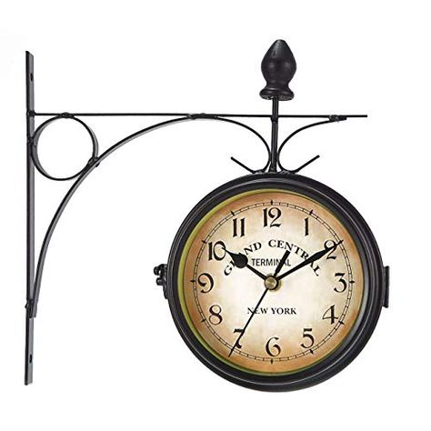 Train Station Clock, Wall Clock Hanging, Garden Clocks, Wall Clock Classic, Classic Clocks, Living Vintage, Retro Wall Clock, Hanging Clock, Clock Movements