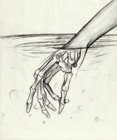 Skeleton Hands Drawing, Easy Pencil Drawings, Beautiful Pencil Drawings, Mirror Drawings, Painting Pencil, Skeleton Drawings, Water Drawing, Meaningful Drawings, Pencil Drawings Easy