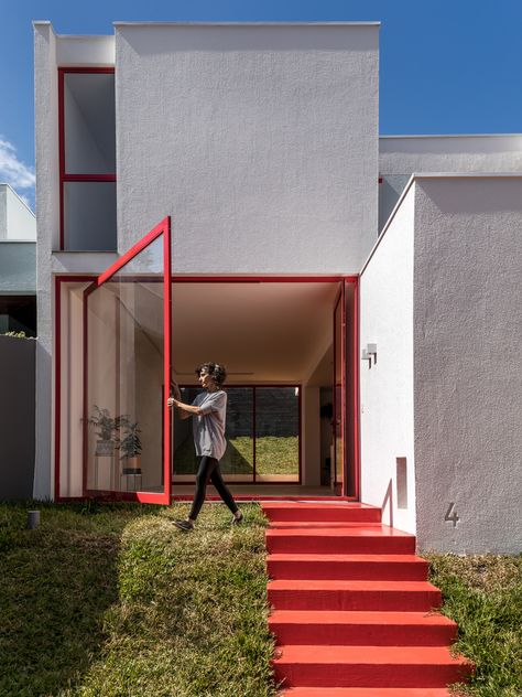 Red Front Door, Pivot Doors, Residential Architecture, Interior Architecture Design, Future House, Architecture Details, Modern Architecture, Home Interior, Architecture House