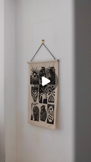 Jazmine Joye Prints on Instagram: "Haven’t posted about these in agesss but… Thought I’d let you know that my gorgeous Greek inspired hand printed wall hanging is still looking for a forever home 🌀🏠 

It was made using linocut techniques and printed on lovely linen fabric. 

I’m also taking commissions for wall hangings alongside these ready-mades which are available on my website now. Right in time for Christmas! 

DM me with any questions 🫶🏽

-
#fabricdesign #fabricpainting #printmaking #artforthehome #artforyourhome #linocut #linogravure #artcollector #artlover #minimalart #wallhanging #wallartdecor" Linocut Techniques, Affordable Artwork, Minimal Art, Forever Home, Fabric Painting, Art Collector, Linocut, Wall Hangings, My Website