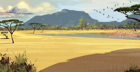 ArtStation - Savannah, Simon Loche Savannah Fantasy Art, Savannah Landscape Art, Savannah Background, African Savannah Landscape, Savannah Art, African Jungle, Plein Air Landscape, Landscape Concept, Background Clipart