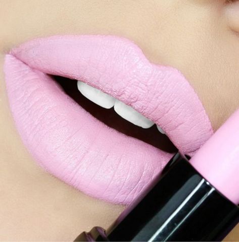 Barbie Pink Lipstick, Bubblegum Pink Lipstick, Baby Pink Lipstick, Pretty Lipstick Colors, Pale Pink Lipstick, Crazy Lipstick, Pale Pink Lips, Light Pink Lipstick, Rainbow Eye Makeup