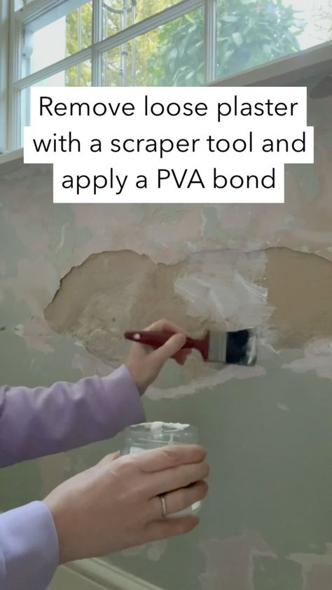 melanielissackinteriors on Instagram: How I solved this problem of repairing this huge plaster hole in a few easy steps! This plaster was loose and broken so I dug it out and… Plaster Walls Diy, Paint 2024, Ceiling Repair, Hands Care, Plaster Repair, Wall Repair, Hand Sander, House Repair, Best Dishwasher