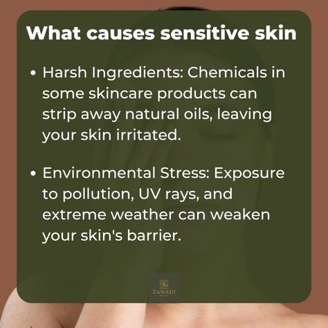 what Causes Sensitive Skin 🌟 Sensitive skin is a type of skin that is easily irritated or prone to reactions such as redness, itching, burning, or dryness. Sensitive skin can be triggered by: Harsh Ingredients Environmental Stress Dehydration Allergies Stress Product Overuse Understanding these factors can help you protect and soothe your skin. We have natural skincare products designed to help with sensitive skin. ➡️Click the link in bio to get yours and say goodbye to sensitive skin! ... Skin Care Products Design, Type Of Skin, Natural Skincare Products, Dehydration, Natural Skincare, Extreme Weather, Natural Oils, Skincare Products, Natural Skin Care