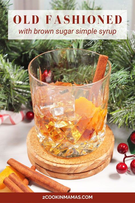 This Old Fashioned with brown sugar simple syrup is the perfect drink for the holidays or cozying up to a fire on a cold night. Combine bourbon with brown sugar syrup and a touch of bitters for a cocktail that exudes smoothness, subtle sweetness, and a hint of caramel-like flavor. This easy-to-make, comforting drink strikes the perfect balance— not too strong, not too sweet, just incredibly delicious. #brownsugaroldfashioned Cinnamon Cocktail, Brown Sugar Simple Syrup, White Russian Recipes, Bourbon Old Fashioned, Thanksgiving Cocktail, Apple Bourbon, Desserts In A Glass, Old Fashioned Drink, Brown Sugar Syrup