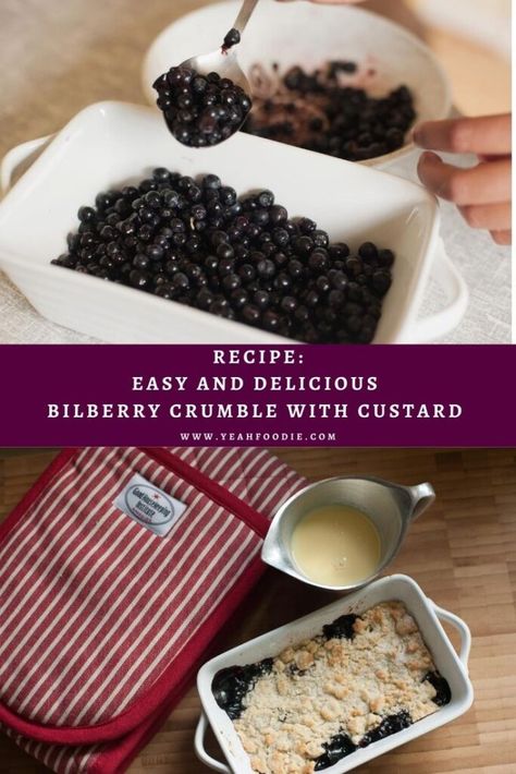 Easy and Delicious Bilberry Crumble with Custard Recipe Bilberry Recipes, Berry Desserts, Custard Recipe, Meal Inspiration, Vegetarian Desserts, Berry Dessert, Custard Recipes, Fairy Cakes, Vegan Ice Cream