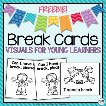 Feeling Angry, I Need A Break, Slp Activities, Self Contained Classroom, Free Printable Cards, Challenging Behaviors, Social Emotional Development, Student Behavior, Preschool Special Education