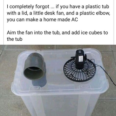 Cheap Air Conditioner, Diy Air Conditioner, Nyttige Tips, Survival Life Hacks, Kraf Diy, Survival Life, Emergency Prepping, Camping Fun, Camping Survival