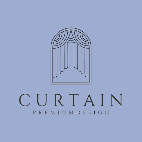 Curtain Logo Design, Curtain Illustration, G Logo Design, Modern Theatre, Dream Logo, Line Art Logo, Logo Sketches, Cafe Shop Design, Instagram Frame Template