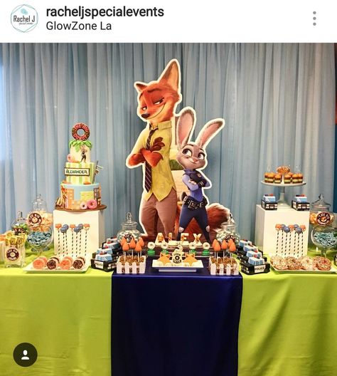 Zootopia Party Decorations, Zootopia Themed Party, Zootopia Party Ideas, Zootopia Birthday Party Ideas, Zootopia Birthday Party, Zootopia Birthday, Zootopia Party, Birthday Party Dessert Table, 2nd Birthday Party For Girl