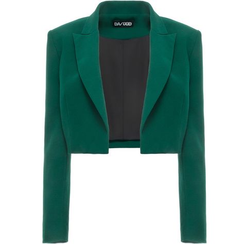 Dalood Boxy Cropped Blazer ($425) ❤ liked on Polyvore featuring outerwear, jackets, blazers, green, green jacket, cropped jacket, green blazer jacket, collar jacket and boxy jacket Cropped Green Jacket, Blazer Crop Top Outfit, Green Crop Blazer, London Trip Outfit, Jackets Cropped, Blazer Crop, Blazer Collar, Western Dresses For Girl, Cropped Jackets