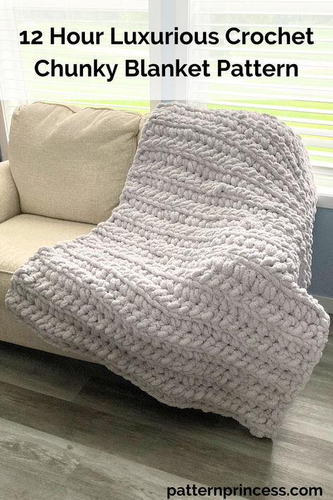 12 Hour Luxurious Crochet Chunky Blanket Pattern Chunky Yarn Blanket Pattern Free, Bernat Blanket Patterns Crochet, King Size Crochet Blanket Pattern Free, Jumbo Yarn Blanket, Bulky Yarn Crochet Patterns Blanket, Chunky Crochet Blanket Pattern Free, Super Bulky Crochet Blanket, Chunky Baby Blanket Crochet Pattern, Bernat Blanket Patterns