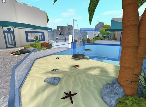 Aquarium Bloxburg, Bloxburg Aquarium Decals, Bloxburg Town Layout Small Plot, Bloxburg Mall, Bloxburg City, Bloxburg Building, School Building Design, Blocksburg Room Ideas￼, Bloxburg Houses