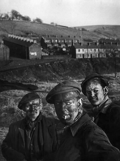 Three Welsh Coal Miners Just Up from the Pits After a Day's Work in Coal Mine in Wales-W^ Eugene Smith-Photographic Print W Eugene Smith, Photographer Profile, Eugene Smith, Albert Schweitzer, Coal Miners, Robert Frank, Cindy Sherman, Gordon Parks, Iwo Jima