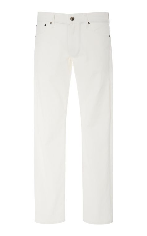 Mid-Rise Slim-Leg Jeans by RALPH LAUREN Now Available on Moda Operandi Ralph Lauren Fashion, Ralph Lauren Trousers, Classic Loafers, Suede Cardigan, Ralph Lauren Style, Ralph Lauren Collection, Jeans White, Slim Leg, Premium Denim