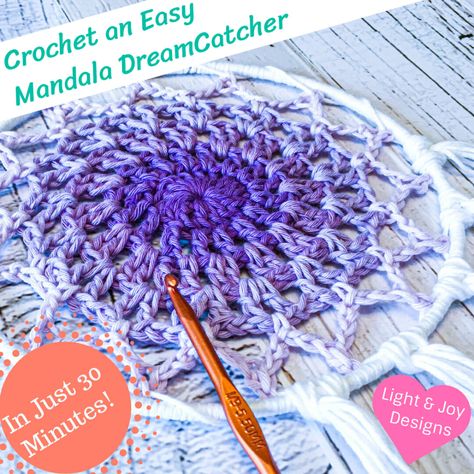 Crochet Dreamcatcher Pattern Free, Mandala Simple, Motif Mandala Crochet, Crochet Dreamcatcher Pattern, Wallhanging Patterns, Mandala Dreamcatcher, Dreamcatcher Crochet, Dragon Quotes, Dream Catcher Patterns