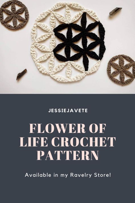 Crochet Flower Of Life Pattern, Flower Of Life Crochet Pattern, Crochet Flower Of Life, Flower Of Life Crochet, Angels Crochet, Flower Of Life Pattern, Boho Crochet Patterns, Knitted Stuff, Crochet Mandala Pattern