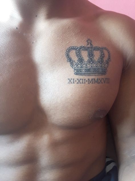 Tattoo Crown Men, Crown Chest Tattoo Men, Crown Tattoo Chest, Crown Tattoo On Chest, Chest Tats Men, Tatoo Crown, Chest Tattoo Sketches, Crown Tattoo Men, King Crown Tattoo