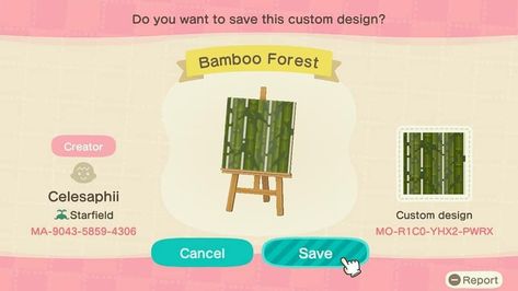 Acnh Codes, Bamboo Garden, Bamboo Forest, Garden Signs, Animal Crossing, Custom Design, Coding, The Creator, Pattern