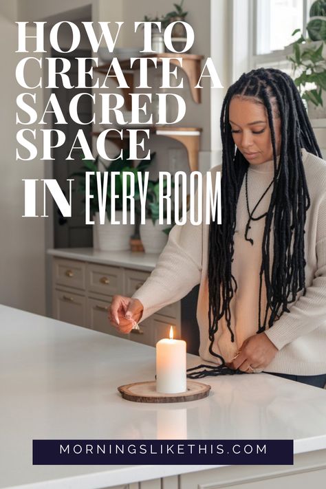 Room-by-Room Guide: How to Create Sacred Spaces for Rest, Reflection, and Reconnection — Mornings Like This Spiritual Room Ideas Sacred Space, Spiritual Room Ideas, Scared Space, Altar Ideas Sacred Space, Spiritual Corner, Feng Shui Colors, Spiritual Room, Small Water Features, Burning Sage