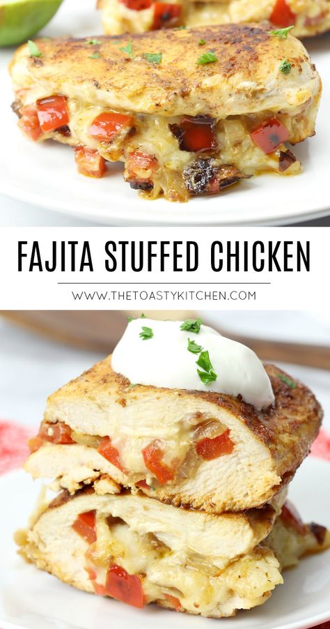 Fajita Stuffed Chicken, Easy Chicken Enchilada Recipe, One Pan Meal, Chicken Enchiladas Easy, Chicken Breakfast, Scrumptious Food, Seasoned Chicken, Stove Top Recipes, Chicken Breast Seasoning