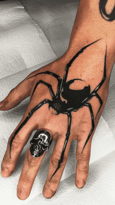 Spider Tattoo Design Images (Spider Ink Design Ideas) Spider Web Design Tattoo, Spider Art Tattoo, Spider On Elbow Tattoo, Spider Tattoo With Shadow, Neotrad Spider Tattoo, Spider Tattoos On Hand, Scary Spider Tattoo, Spider Tattoo On Elbow, Spider Tattoo Wrist