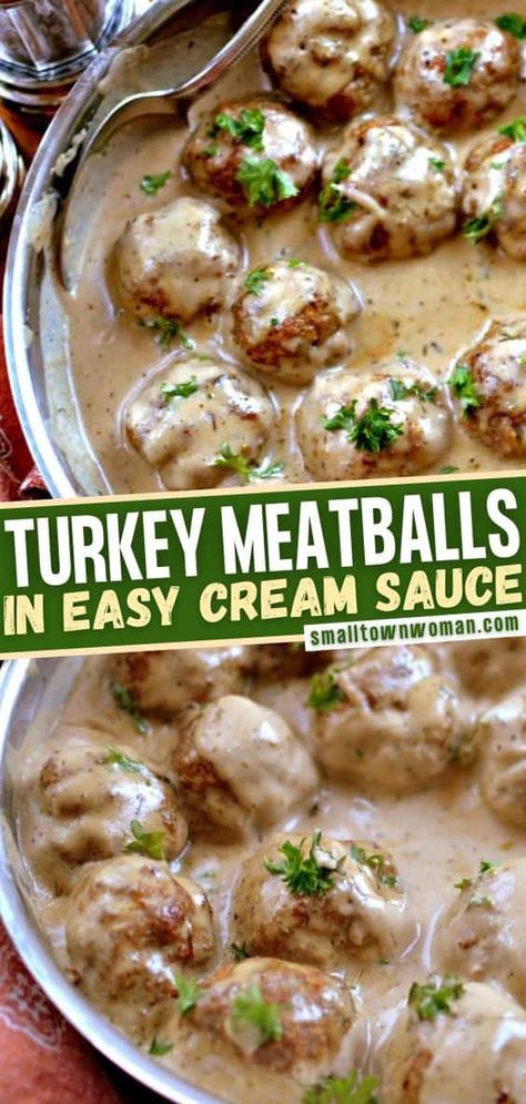 Turkey Meatball Sauce, Easy Cream Sauce, Easy Turkey Meatballs, Ground Turkey Meatballs, Ground Turkey Recipes Healthy, Gerd Diet, Meatball Dinner, Turkey Meatball Recipe, Cookies Bars