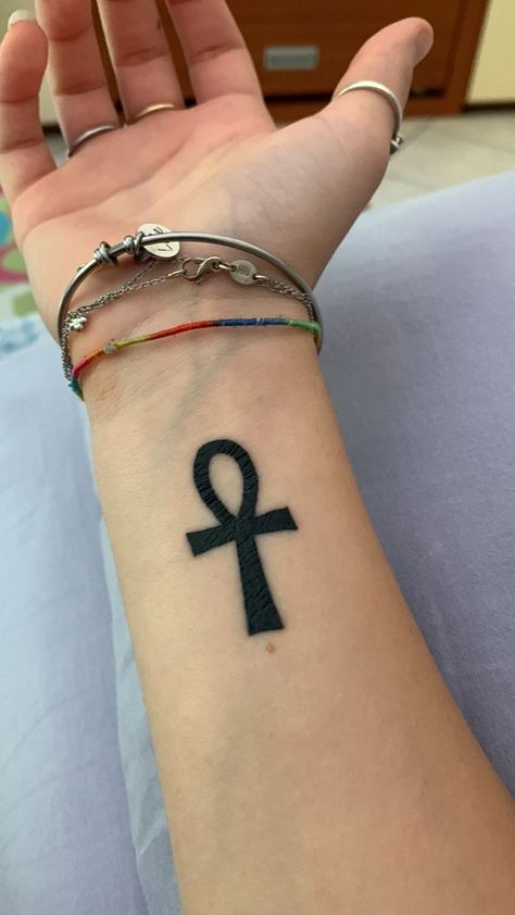 Word Tattoos With Meaning, Ankh Tattoo, Word Tattoo Ideas, W Tattoo, Tattoo On Arm, Henna Inspired Tattoos, Word Tattoo, The Ankh