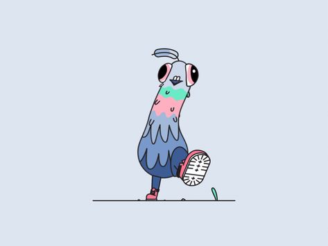 Monday-to-Friday Pigeon instagram feather pigeon faux 3d frame by frame walk cycle bird character animation gif Cute 2d Animation, Cute Character Animation, Crow Animation, Character Animation Gif, 2d Animation Character Design, Pigeon Animation, Character Walk Cycle, 2d Animation Gif, Pigeon Character