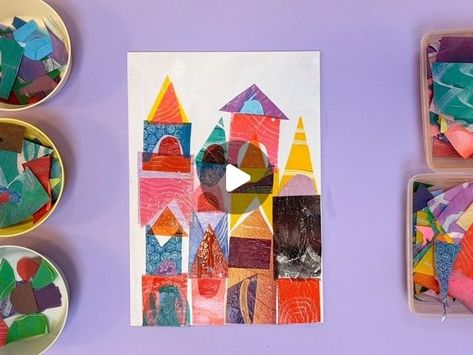 Little Artists | Art Education projects with a difference on Instagram: "Swap regular paper for tissue paper in your collage projects 🙌🏻 The translucency of tissue makes it such a beautiful alternative for collage, layer and mix colours and textures, learn about how colours interact with one another. We began by printing on tissue paper (wet strength) and then used it to make these Mary Blair and Paul Klee inspired cityscapes. For a full list of materials and online video tutorials, subscribe with us now, link in bio 🎨🧑🏼‍🎨🌈 #thelittleartistsroom" Mosaic Tissue Paper Art Projects, Collage With Tissue Paper, Paul Klee Castles, Paul Klee Cat And Bird Art Lesson, Castle And Sun Paul Klee, Printing On Tissue Paper, Collage Projects, Art Education Projects, Mary Blair