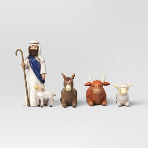 Target Nativity Set, Cute Nativity Scene, Clay Nativity, Pine Tree Candle, Nativity Figurines, Shepherd Christmas, Whimsical Christmas Decor, Nativity Scenes, For Christmas Decorations