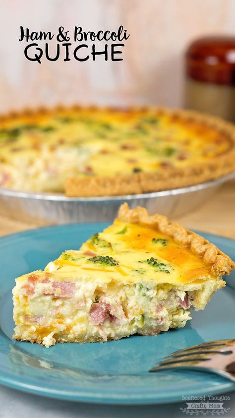 This Ham and Broccoli Quiche is the perfect recipe to use up leftover holiday ham! Ham And Broccoli Quiche, Broccoli Quiche Recipes, Ham And Broccoli, Grains Recipes, Ham And Cheese Quiche, Breakfast Favorites, Einkorn Recipes, Broccoli Quiche, Easy Quiche