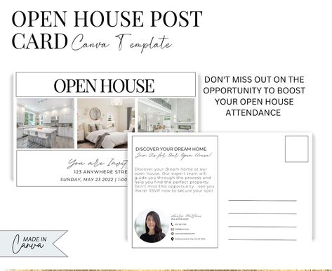 🎉 Excited to announce my newest customizable Canva template for Open House marketing needs! 🏠📣 Perfect for Realtors and the Real Estate industry. 👉Shop now: https://etsy.me/3UQ2QJa #OpenHouseInvite #MarketingTemplate #RealEstate 🏘️ Real Estate Farming, Marketing Postcard, Open House Invitation, Real Estate Postcards, Real Estate Agent Marketing, Qr Code Generator, Realtor Marketing, Marketing Template, Marketing Tools